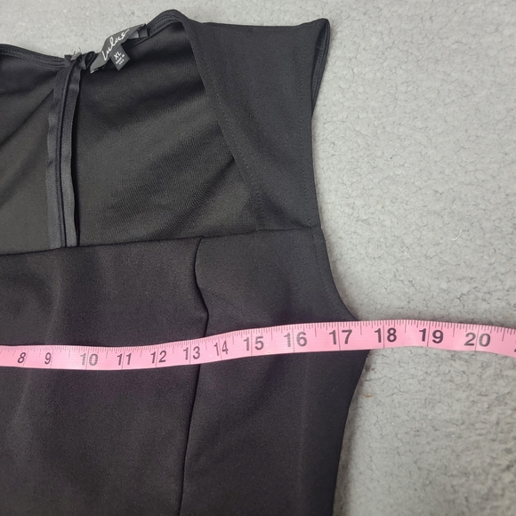 Lulus Enticing Endeavors Black Jumpsuit Womens Size XL Square Neckline Wide Leg - Picture 10 of 16